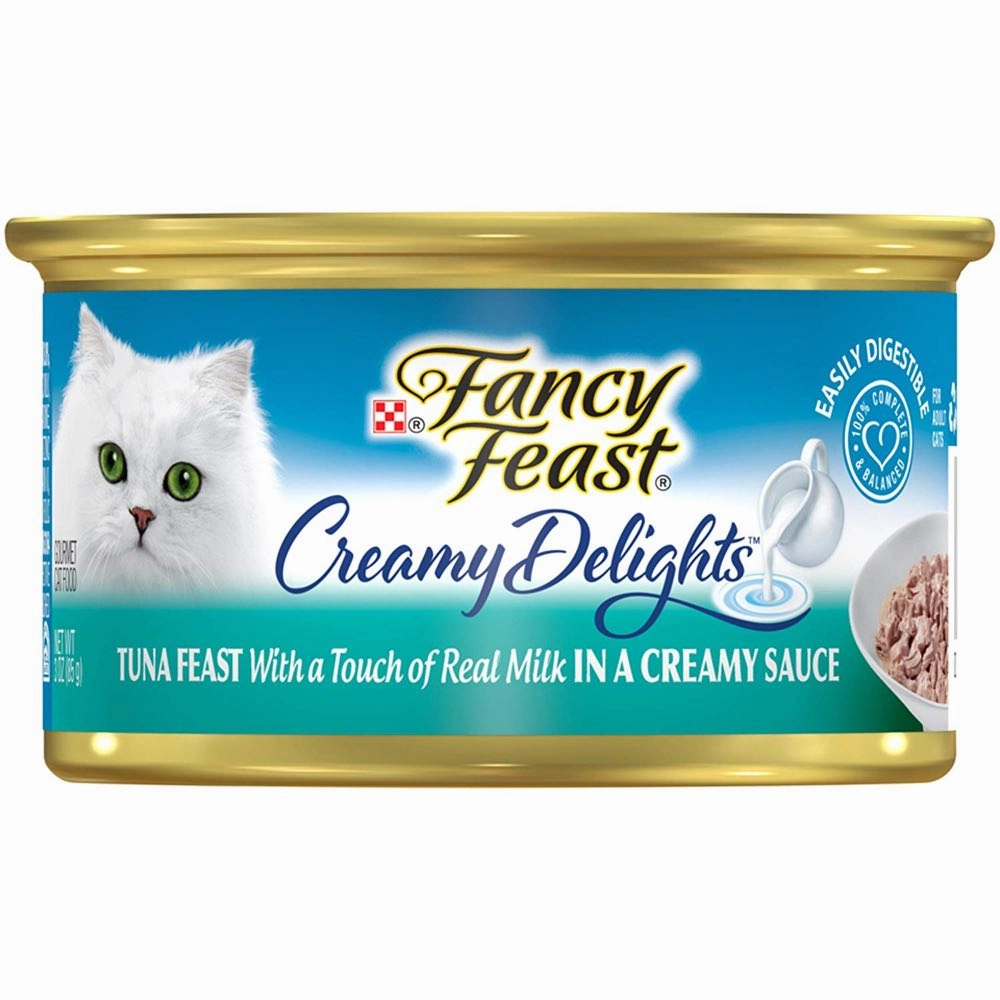 Fancy Feast Creamy Delights Tuna Feast Canned Cat Food 85g cat food cans soft cat food high protein cat food natural cat food senior cat food