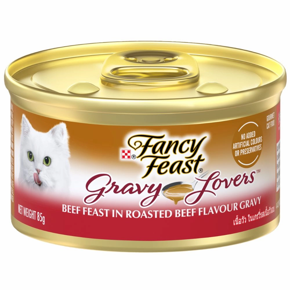 Fancy Feast Gravy Lovers Beef In Roasted Beef Flavour Canned Cat Food 85g cat food cans soft cat food high protein cat food natural cat food senior cat food