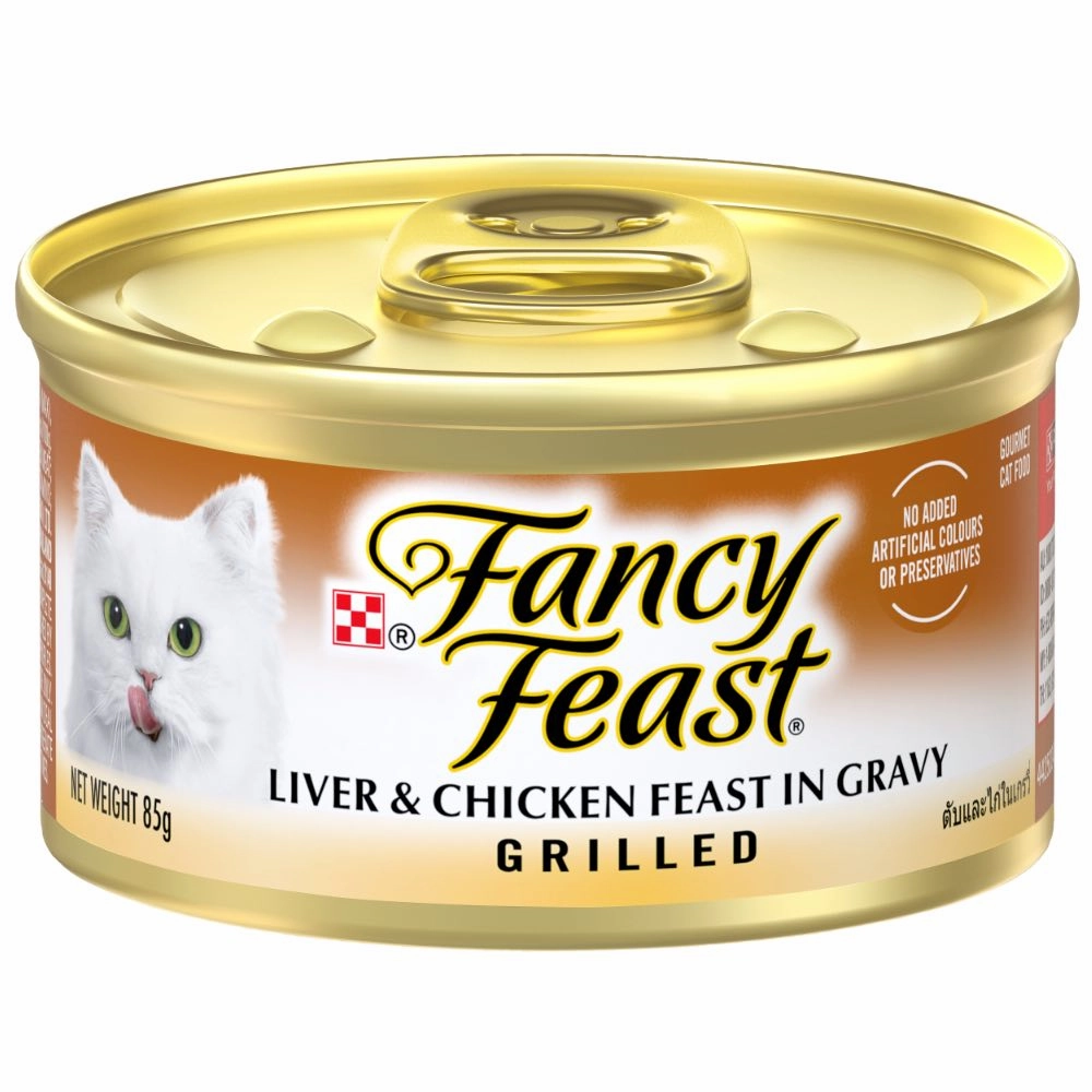 Fancy Feast Grilled Liver & Chicken Feast In Gravy Canned Cat Food 85g natural cat food soft cat treats freeze dried cat food organic cat treats indoor cat food