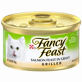 Fancy Feast Grilled Salmon Feast In Gravy Canned Cat Food 85g natural cat food soft cat treats freeze dried cat food organic cat treats indoor cat food