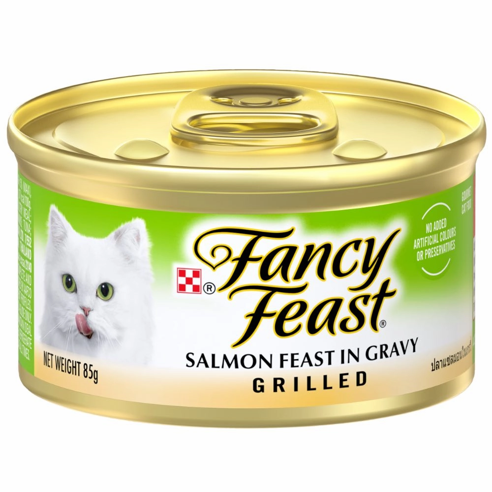 Fancy Feast Grilled Salmon Feast In Gravy Canned Cat Food 85g natural cat food soft cat treats freeze dried cat food organic cat treats indoor cat food