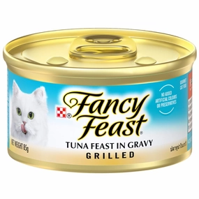 Fancy Feast Grilled Tuna Feast In Gravy Canned Cat Food 85g cat food cans soft cat food high protein cat food natural cat food senior cat food