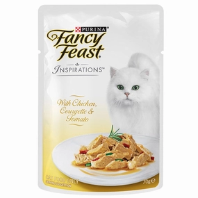 Fancy Feast Inspirations Chicken, Courgette & Tomato Pouch Cat Food 70g x12 pet health pet wellness pet pain relief pet probiotic pet calming