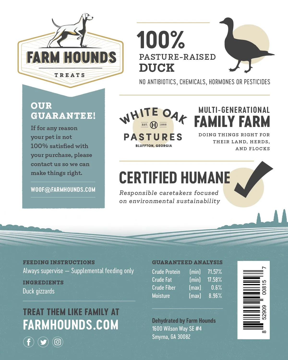 Farm Hounds Duck Gizzards 4.5oz Bag