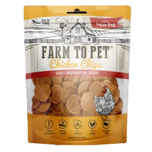 Farm to Pet Single Ingredient Chicken Chips 12oz Bag goat vitamins sheep health poultry medicine livestock supplement animal wellness