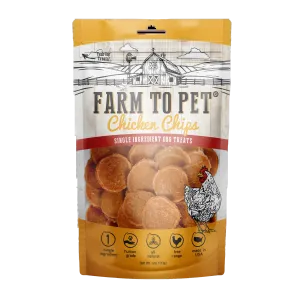 Farm to Pet Single Ingredient Chicken Chips 4oz Bag goat vitamins sheep health poultry medicine livestock supplement animal wellness