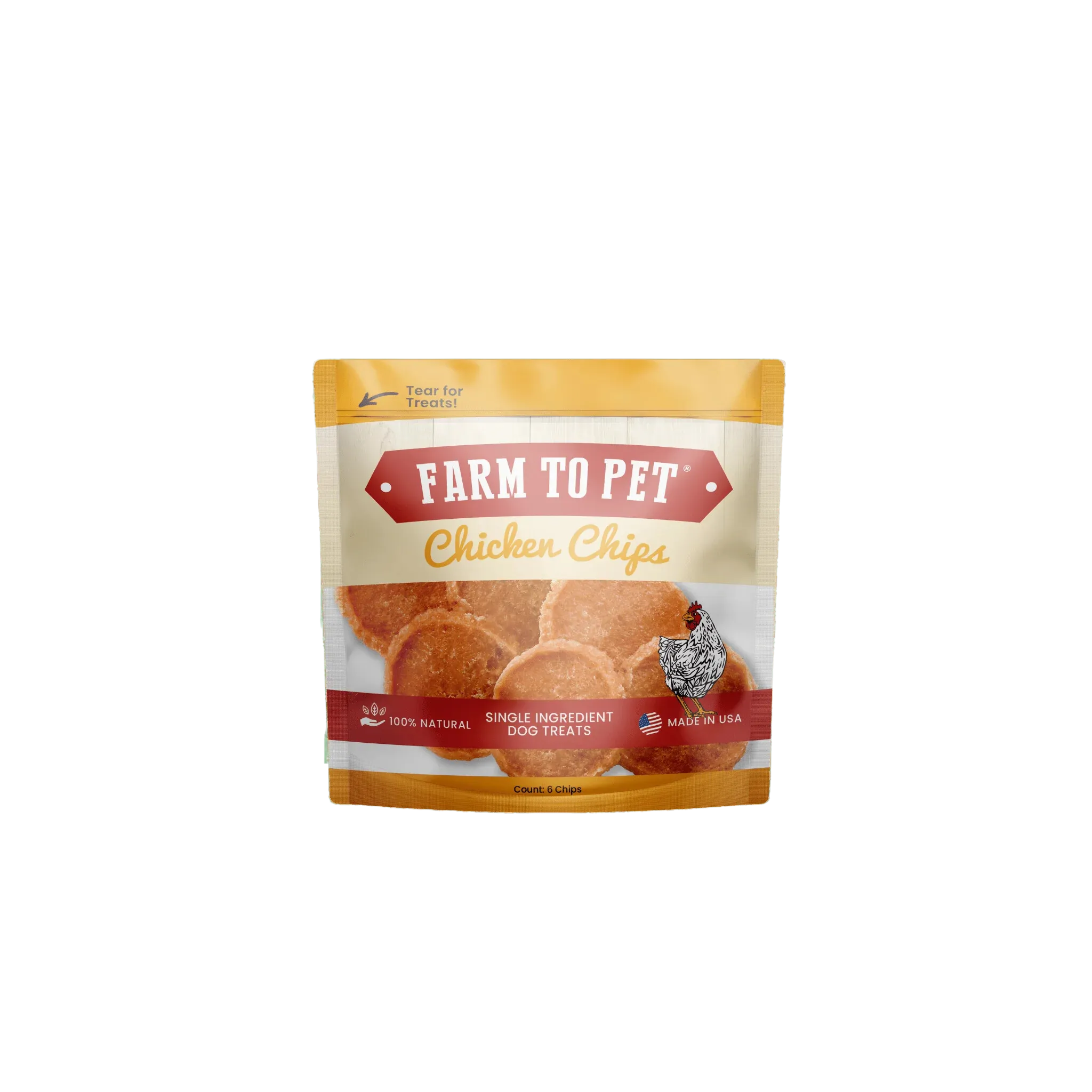 Farm to Pet Single Ingredient Chicken Chips 6 pc Snack Pack goat vitamins sheep health poultry medicine livestock supplement animal wellness