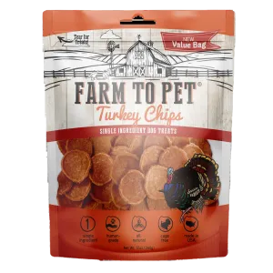 Farm to Pet Single Ingredient Turkey Chips 12oz Bag goat vitamins sheep health poultry medicine livestock supplement animal wellness