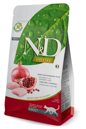 Farmina N&D Prime Grain Free Chicken and Pomegranate Dry Cat Food cat treats toys for cats cat hair remover cat cleaning supplies cat food bowl
