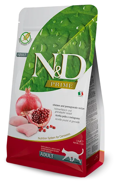 Farmina N&D Prime Grain Free Chicken and Pomegranate Dry Cat Food cat supplies cat house cat tree cat feeder cat collar
