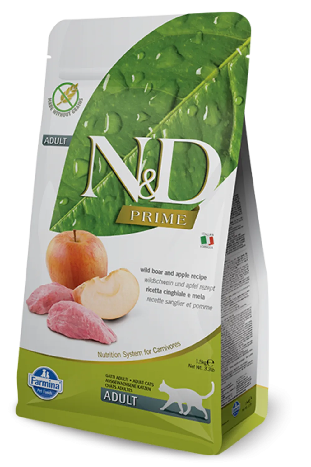 Farmina Prime N&D Natural & Delicious Grain Free Adult Wild Boar & Apple Dry Cat Food freeze dried dog food raw food for dogs dog freeze meal high protein dog food grain free freeze dog food