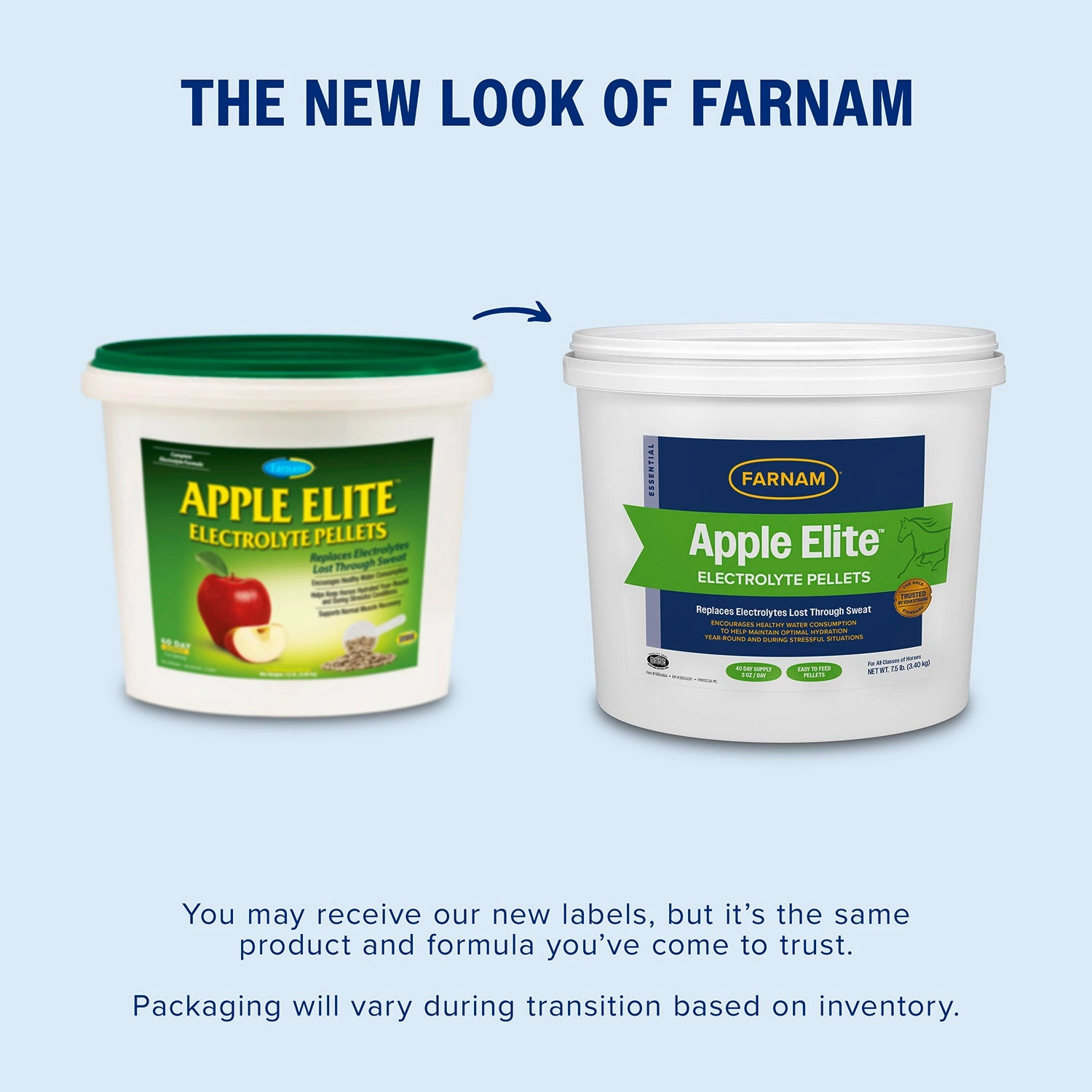 Farnam Apple Elite Electrolyte Pellets for Horses, 7.5 lbs, 40 Day Supply