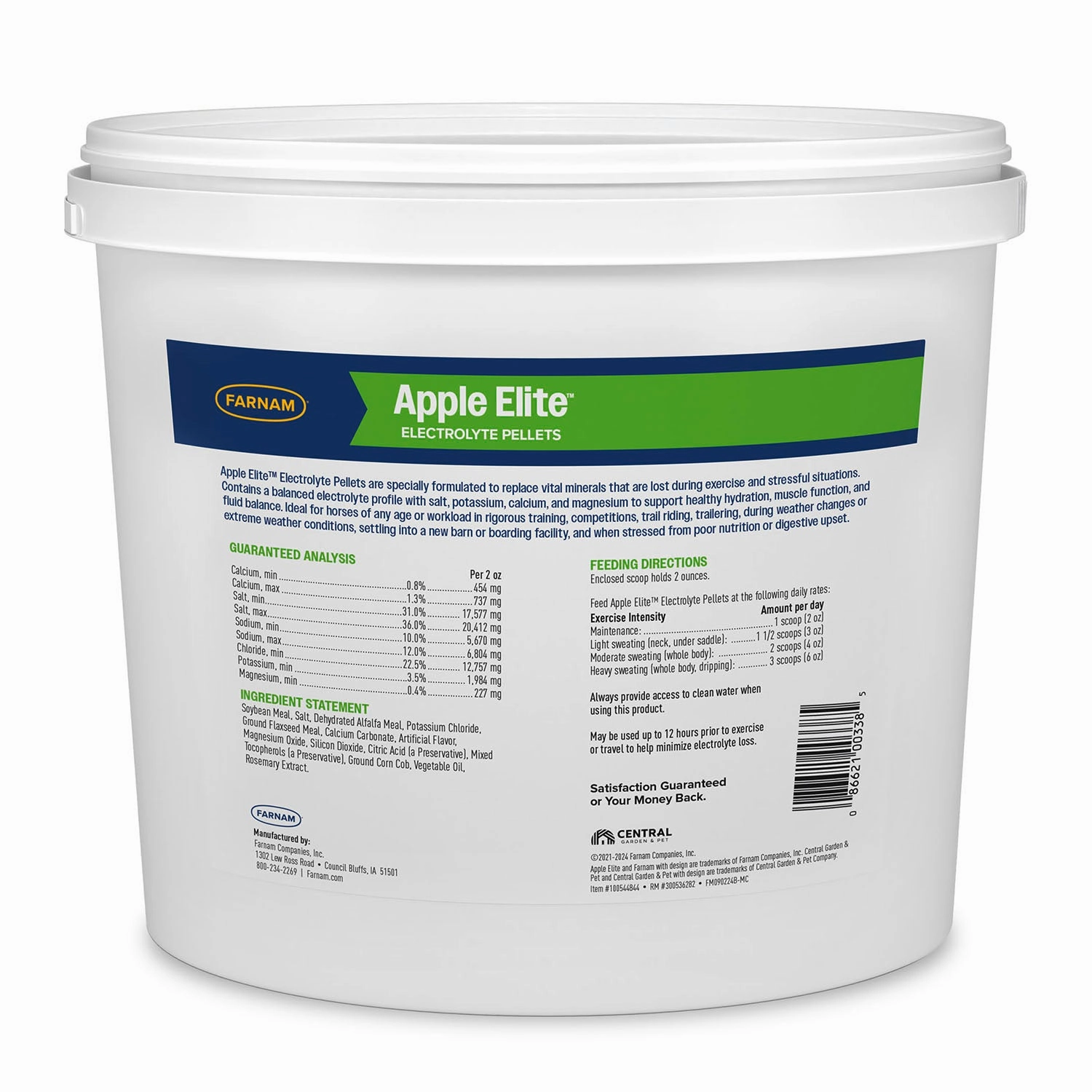 Farnam Apple Elite Electrolyte Pellets for Horses, 7.5 lbs, 40 Day Supply