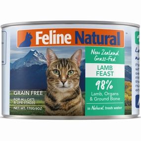 Feline Natural Lamb Feast Grain-Free Canned Cat Food 170g cat food cans soft cat food high protein cat food natural cat food senior cat food