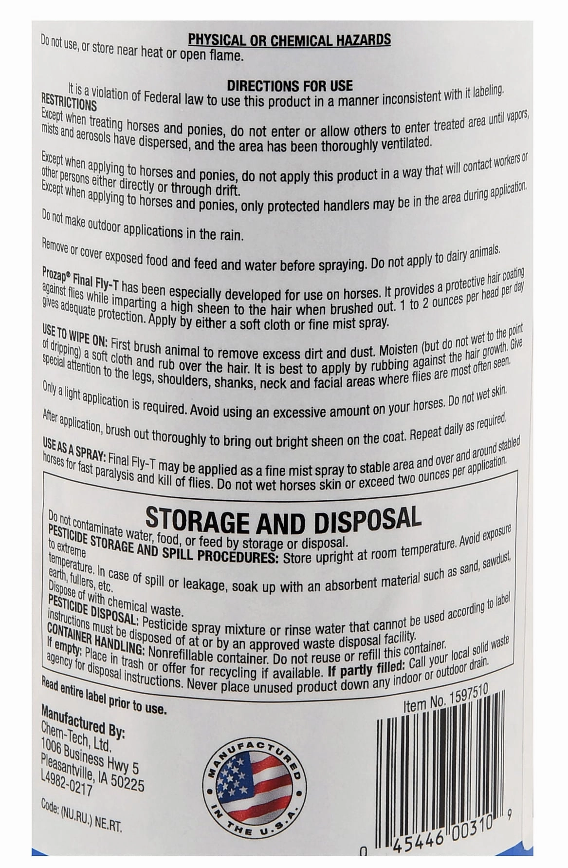 Final Fly-T Horse Spray