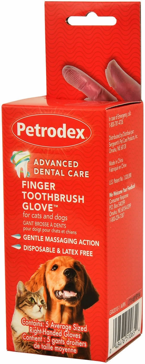 Finger Toothbrush Gloves for Dogs & Cats, 5 pk