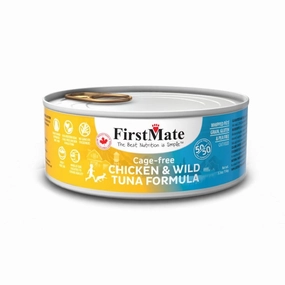 FirstMate Grain Free 50/50 Cage Free Chicken & Wild Tuna Formula Canned Cat Food 156g cat food cans soft cat food high protein cat food natural cat food senior cat food
