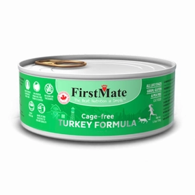 FirstMate Grain Free Cage Free Turkey Formula Canned Cat Food 156g cat food cans soft cat food high protein cat food natural cat food senior cat food