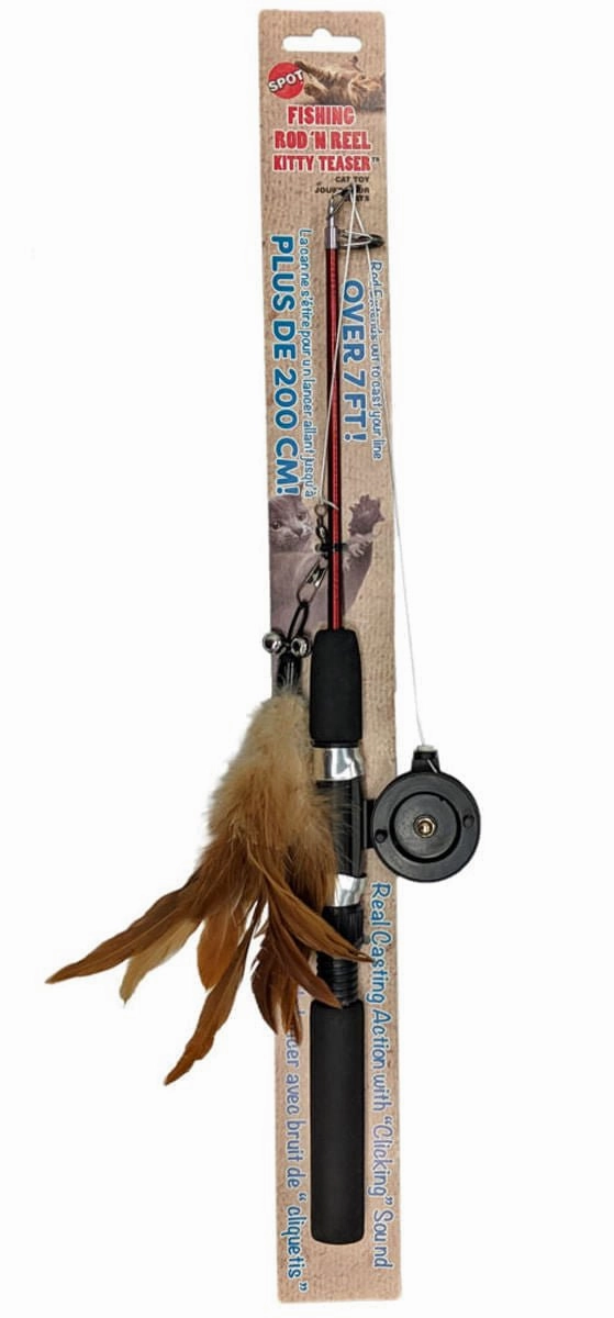 Fishing Rod 'N Reel Kitty Teaser Cat Toy cat beds cat scratching post cat shampoo cat tunnel cat brush