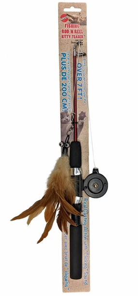 Fishing Rod 'N Reel Kitty Teaser Cat Toy cat beds cat scratching post cat shampoo cat tunnel cat brush