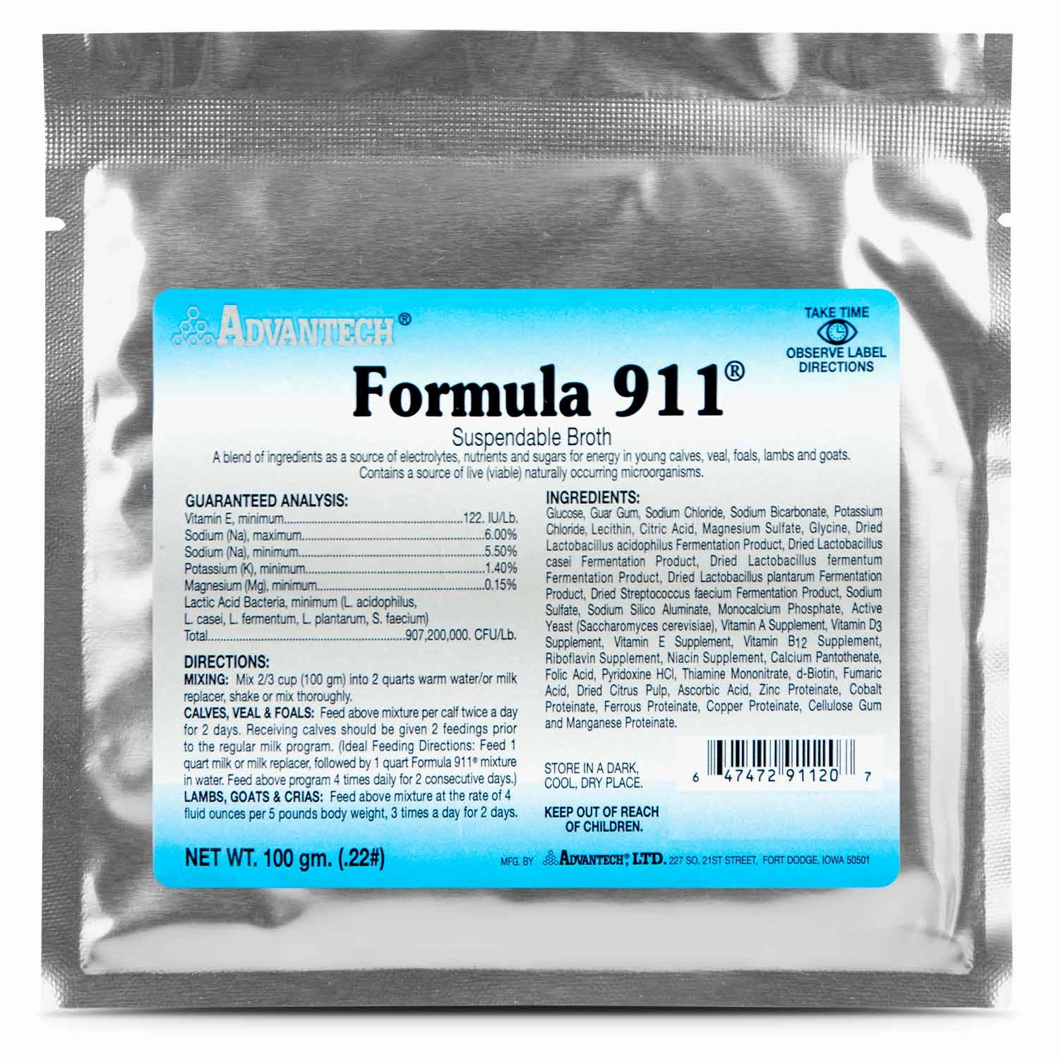 Formula 911  Suspendable Broth (100 gram pk) Oral Rehydration Powder for Livestock tuff dog toys durable toys for dogs chew tested toys hard chew toy strong plush