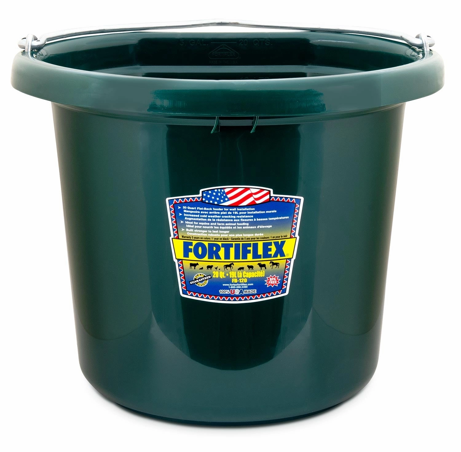 Fortiflex Flatback Bucket, 5 Gallon chicken supplies backyard chicken coop accessories poultry food chicken vitamins