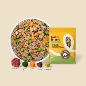'FREE DEFROSTING TRAY': frashfresh Cooked Pork NutriAbsorb Frozen Dog Food 2.25kg dog grooming shampoo collar crate feeding supplies