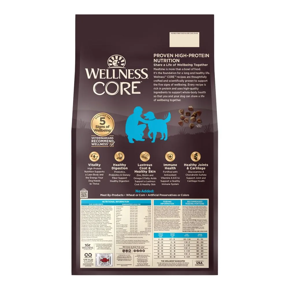 'FREE FD TREATS w 4lb & 22lb': Wellness CORE Grain-Free Ocean Dry Dog Food