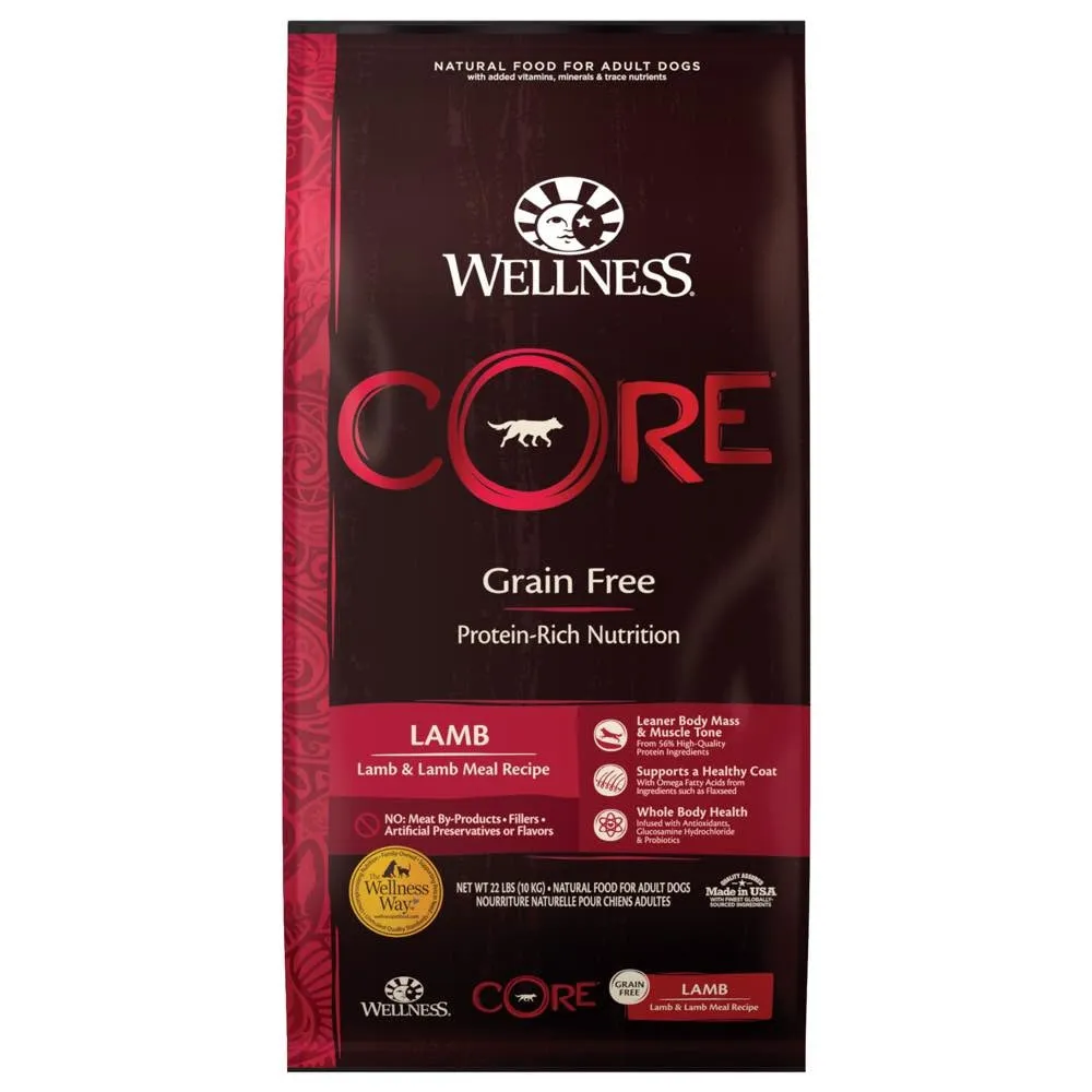 'FREE FD TREATS': Wellness CORE Grain-Free Lamb Dry Dog Food