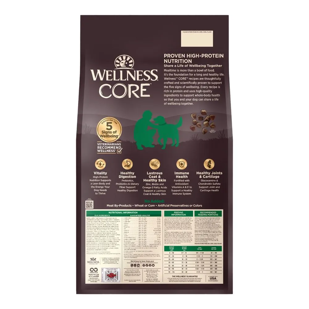 'FREE FD TREATS': Wellness CORE Grain-Free Lamb Dry Dog Food