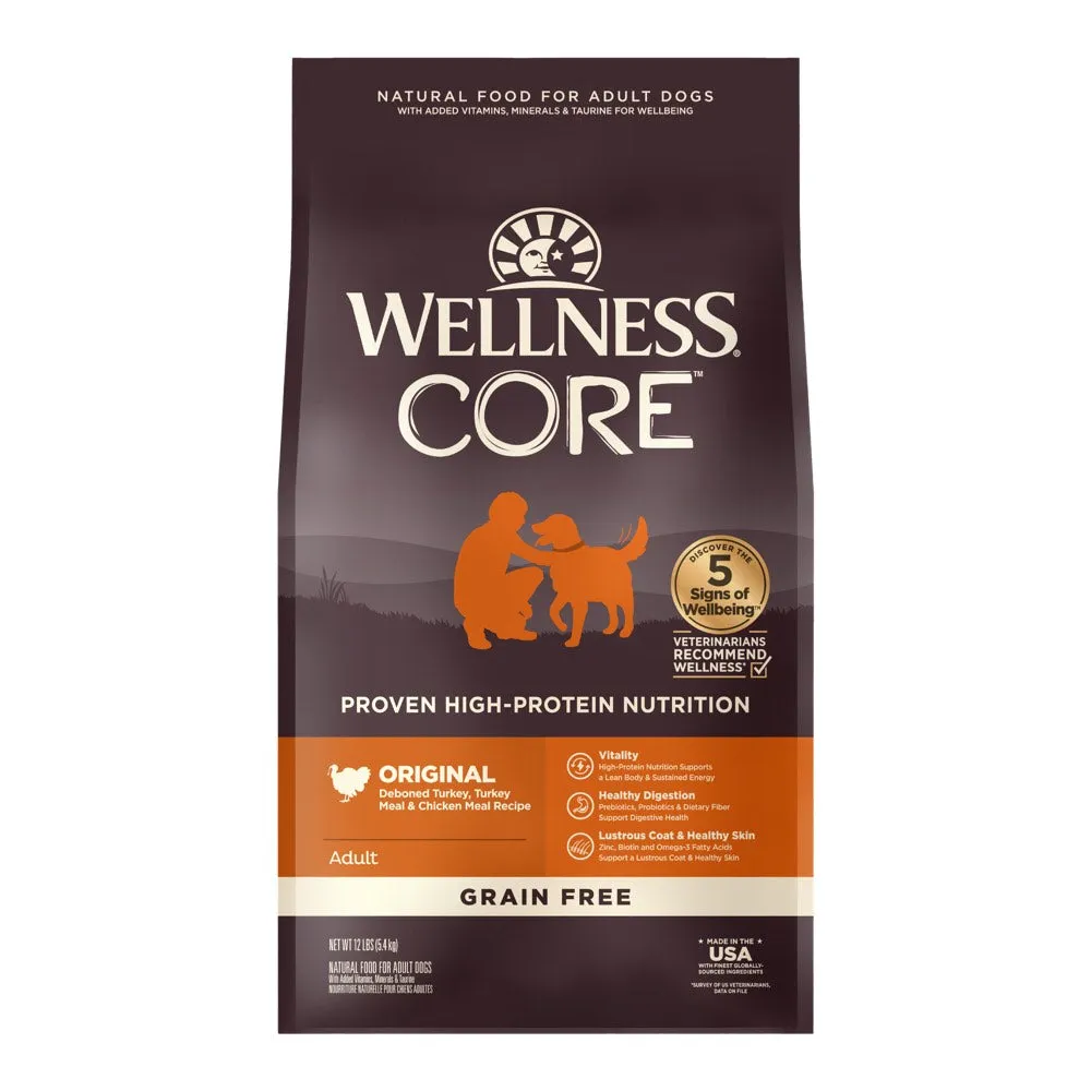 'FREE FD TREATS': Wellness CORE Grain-Free Original Dry Dog Food
