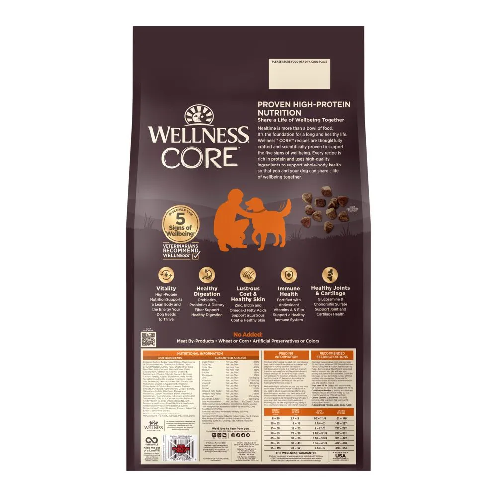 'FREE FD TREATS': Wellness CORE Grain-Free Original Dry Dog Food