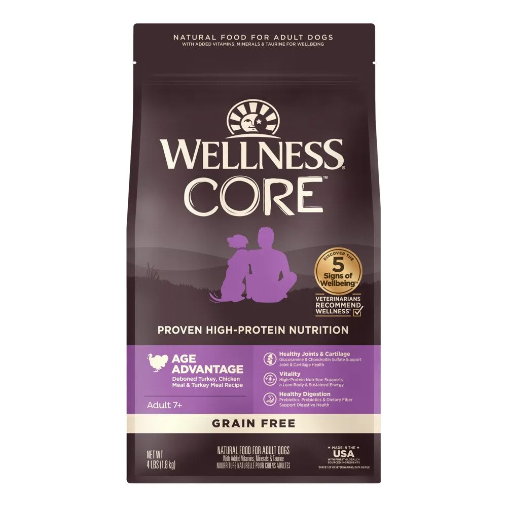 'FREE FD TREATS': Wellness CORE Grain-Free Senior Dry Dog Food