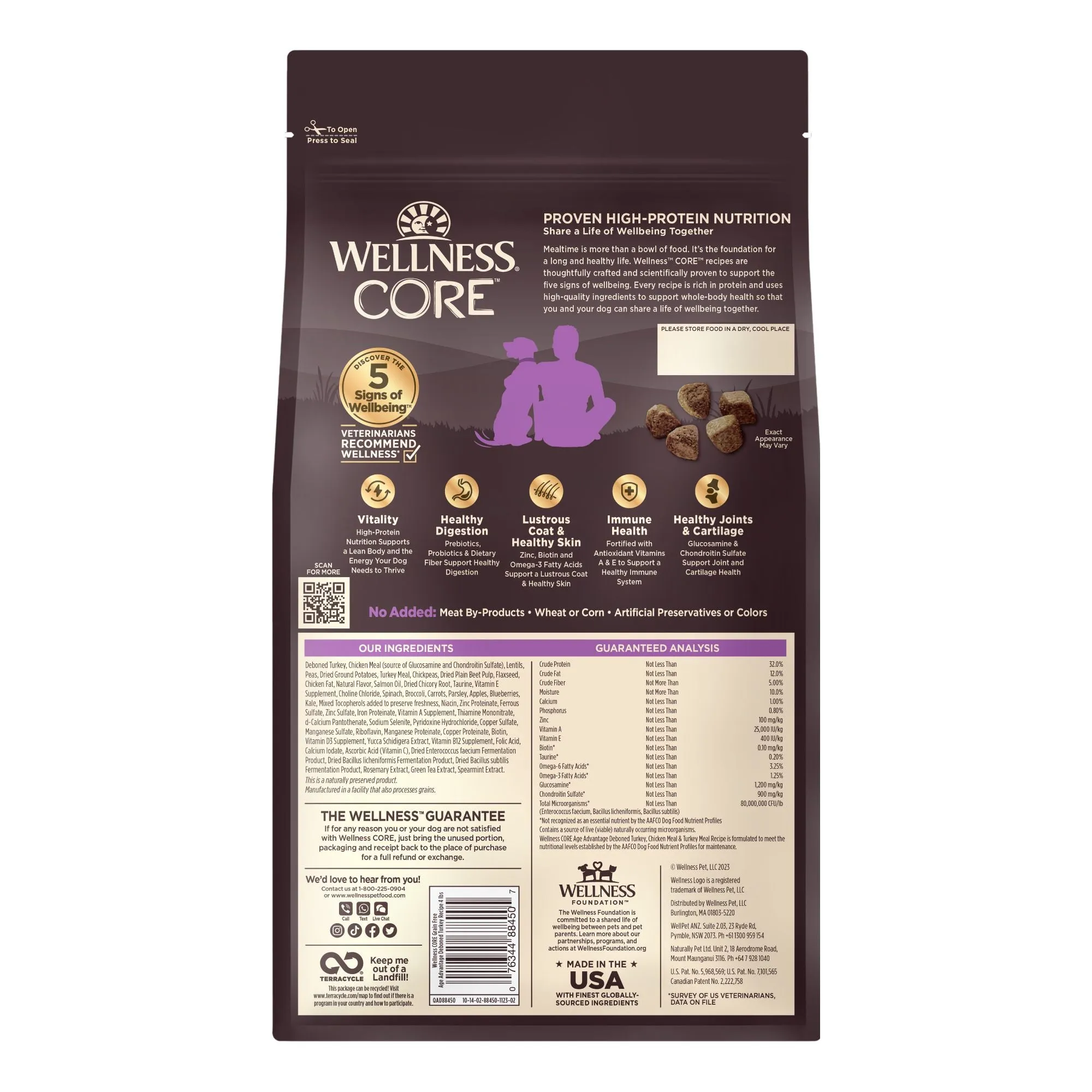 'FREE FD TREATS': Wellness CORE Grain-Free Senior Dry Dog Food