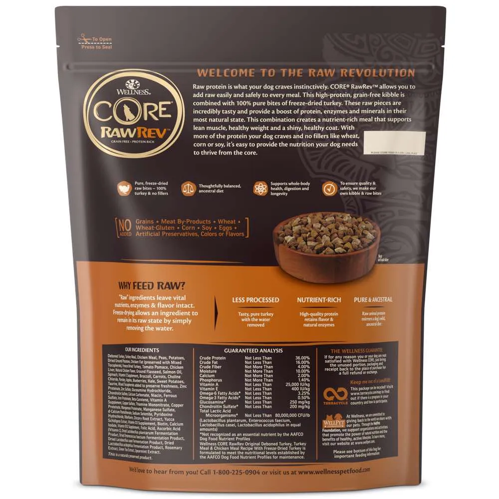 'FREE FD TREATS': Wellness CORE RawRev Original Adult Grain-Free Dry Dog Food