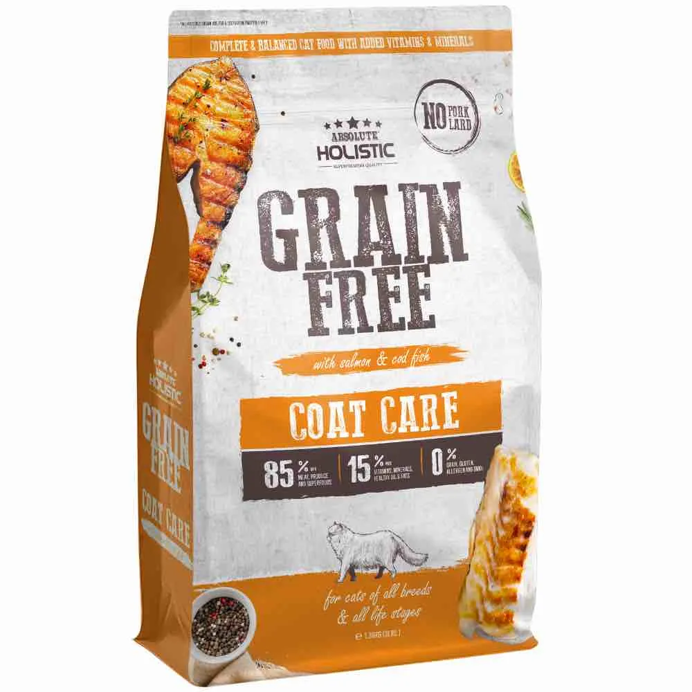 'FREE TREAT w 3lb': Absolute Holistic Coat Care Salmon & Cod Fish Grain-Free Dry Cat Food cat general supplies cat toys cat grooming cat food cat litter