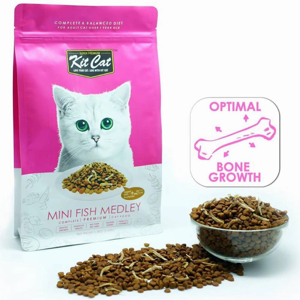 FREE TREATS: Kit Cat Mini Fish Medley Cuisine Dry Cat Food natural cat food soft cat treats freeze dried cat food organic cat treats indoor cat food