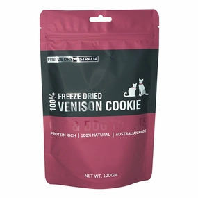Freeze Dry Australia Freeze Dried Venison Cookie Cat & Dog Treats 100g dog chew toys dog dental chews durable chew toys puppy chew toy bone chew