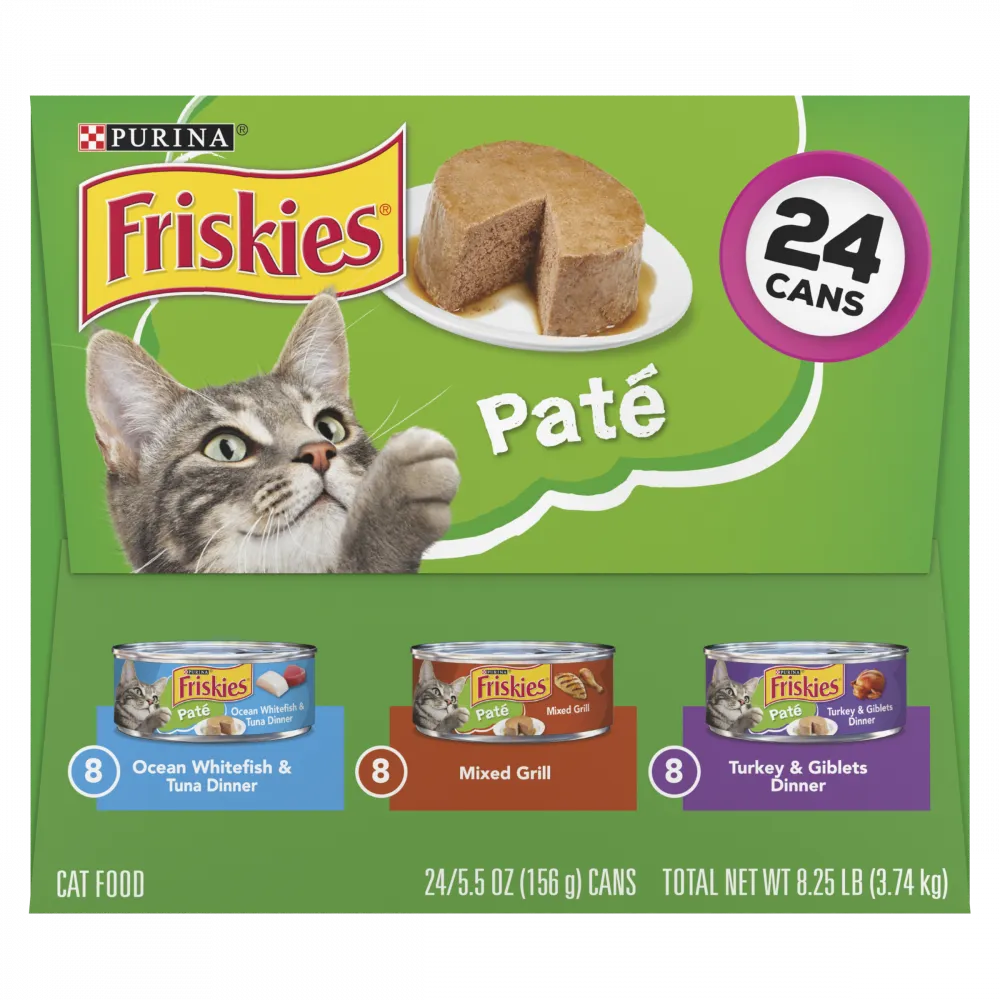 Friskies Classic Pate Variety Pack Canned Cat Food cat calming diffuser cat stress relief anxiety cat treats cat relaxing spray pet mood aid