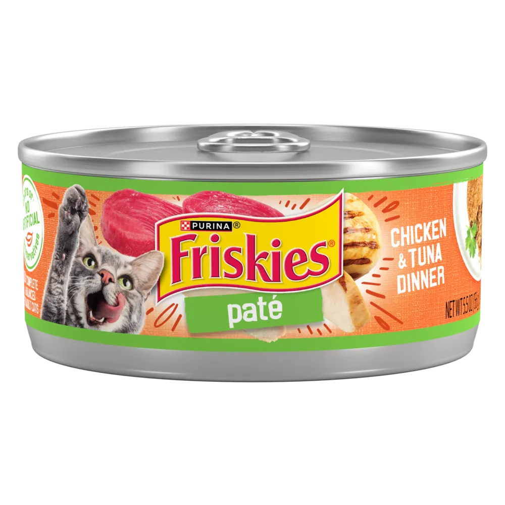 Friskies Pate Chicken And Tuna Dinner In Sauce Canned Cat Food cat calming diffuser cat stress relief anxiety cat treats cat relaxing spray pet mood aid