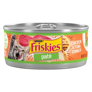 Friskies Pate Chicken And Tuna Dinner In Sauce Canned Cat Food cat calming diffuser cat stress relief anxiety cat treats cat relaxing spray pet mood aid