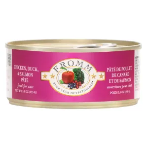 Fromm Four-Star Chicken, Duck & Salmon Pate Wet Cat Food cat treats toys for cats cat hair remover cat cleaning supplies cat food bowl