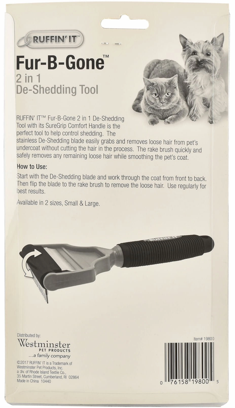 Fur-B-Gone 2-in-1 De-Shedding Tool