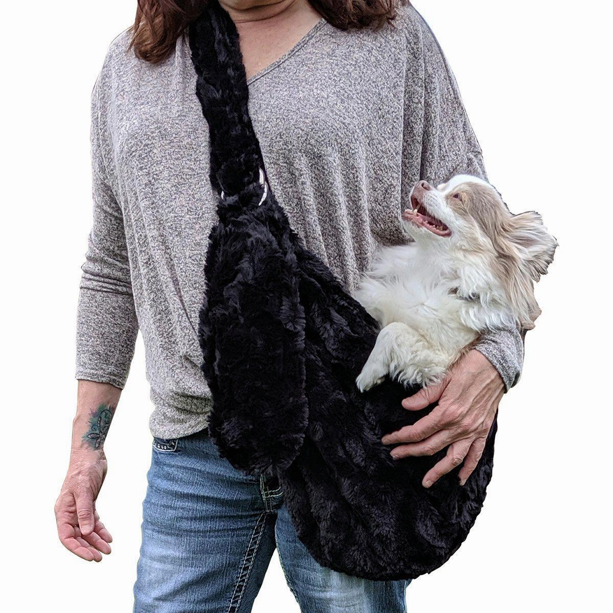 Fur Baby Adjustable Sling Dog Carrier Black Bella dog bowtie leather collar dog charm dog party wear dog scarf set