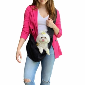 Fur Baby Adjustable Sling Dog Carrier Black Suede dog bowtie leather collar dog charm dog party wear dog scarf set