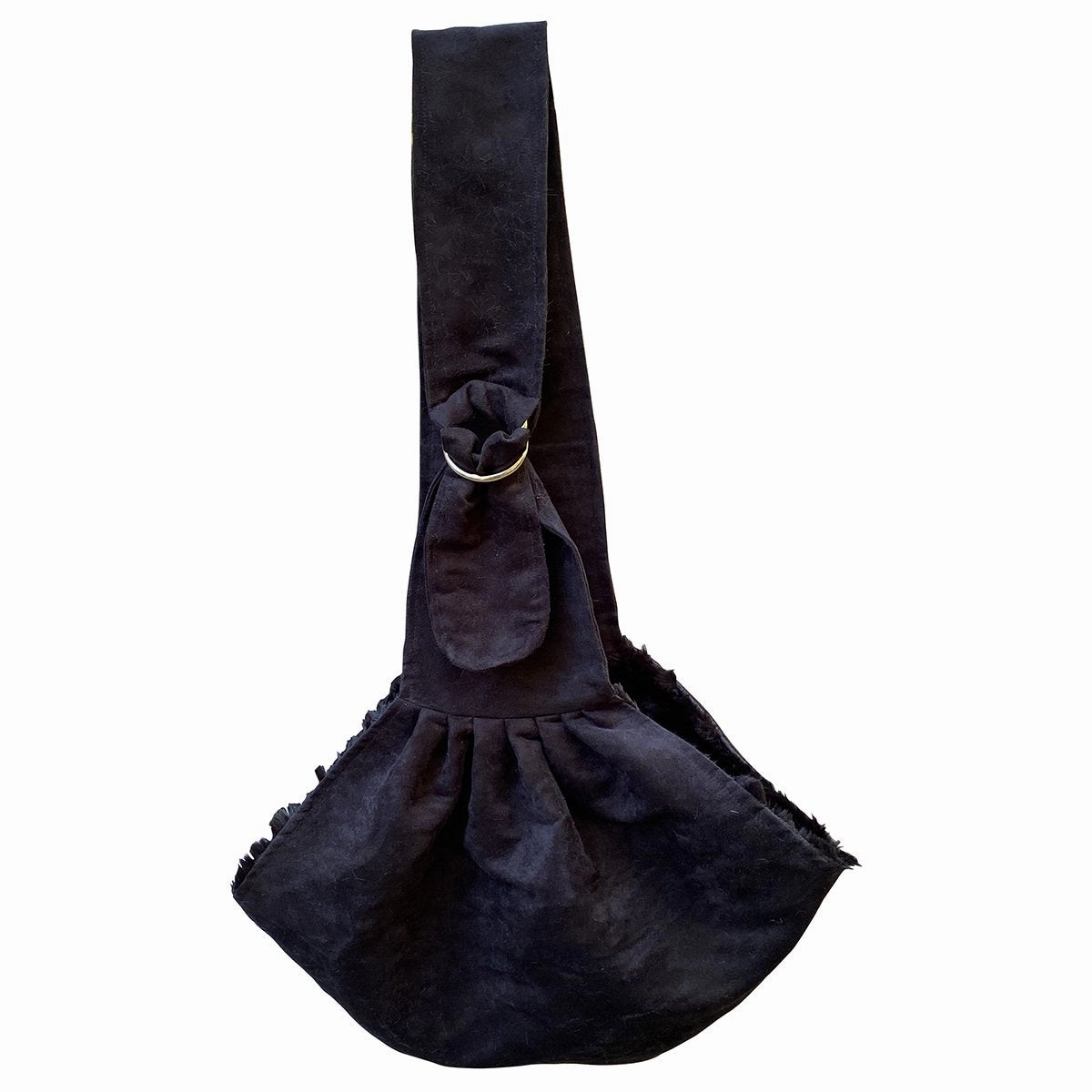 Fur Baby Adjustable Sling Dog Carrier Black Suede