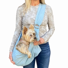 Fur Baby Adjustable Sling Dog Carrier Bleachwashed Blue Denim dog bowtie leather collar dog charm dog party wear dog scarf set