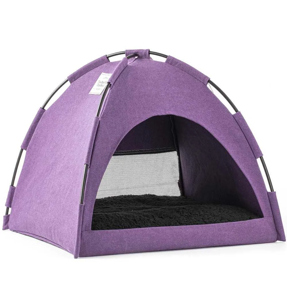 Furrytail Little Glamper Tent Purple Bed For Cats & Dogs dog harness dog training collar dog safety vest dog seatbelt dog ID tag