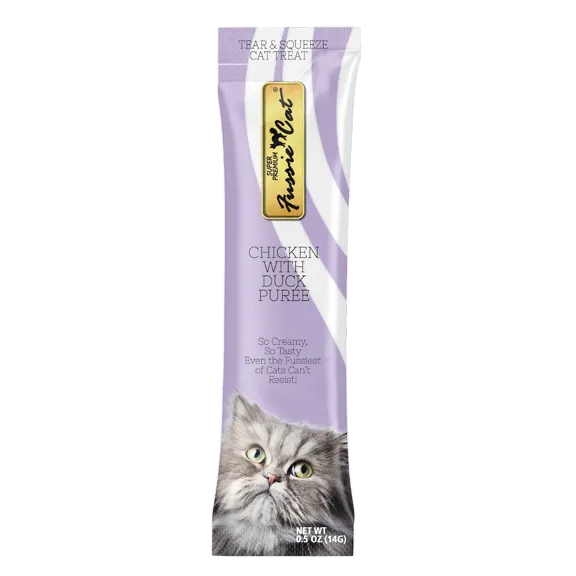 Fussie Cat Chicken with Duck Puree Cat Treats cat treats toys for cats cat hair remover cat cleaning supplies cat food bowl