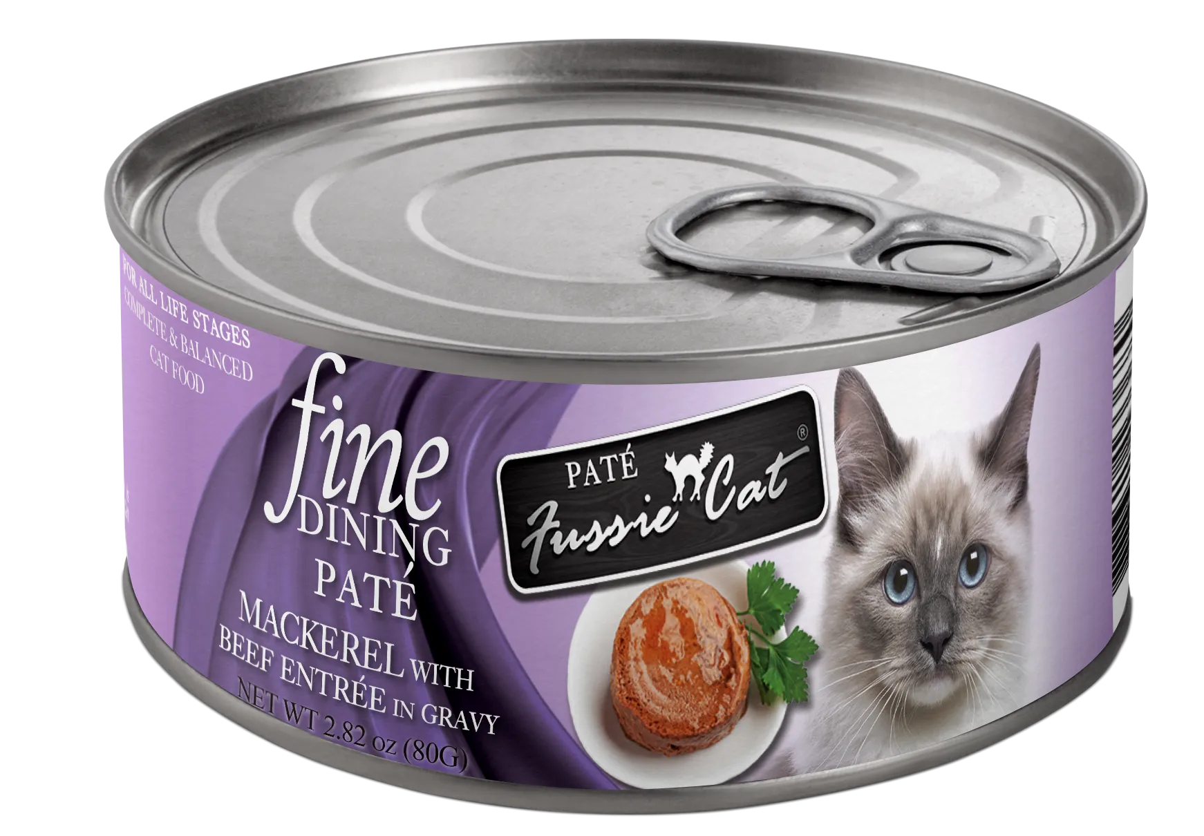 Fussie Cat Fine Dining Pate Mackerel with Beef Entree Wet Cat Food cat treats toys for cats cat hair remover cat cleaning supplies cat food bowl